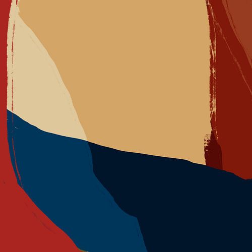 Peinture abstraite minimaliste aux couleurs chaudes