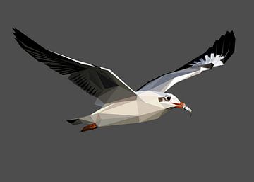 Vliegende duif Vogel Abstract Low Poly van Yoga Art 15