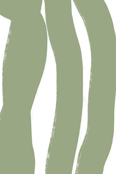 Moderne abstrakte minimalistische Formen und Linien in Grün auf Weiß I von Dina Dankers