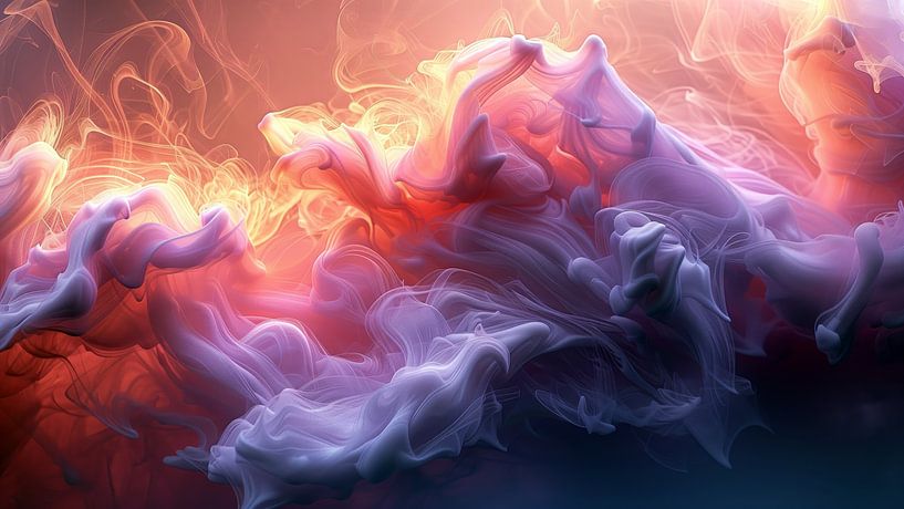 Liquid Smoke Background. Pink Magenta Purple Colour Ink Dynamic Motion Background Abstract by de-nue-pic