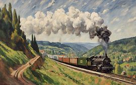 Steam train in the Black Forest by Kees van den Burg