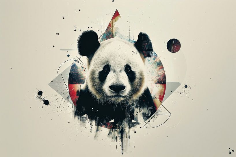 Abstract Panda - Modern animal portrait by Poster Art Shop