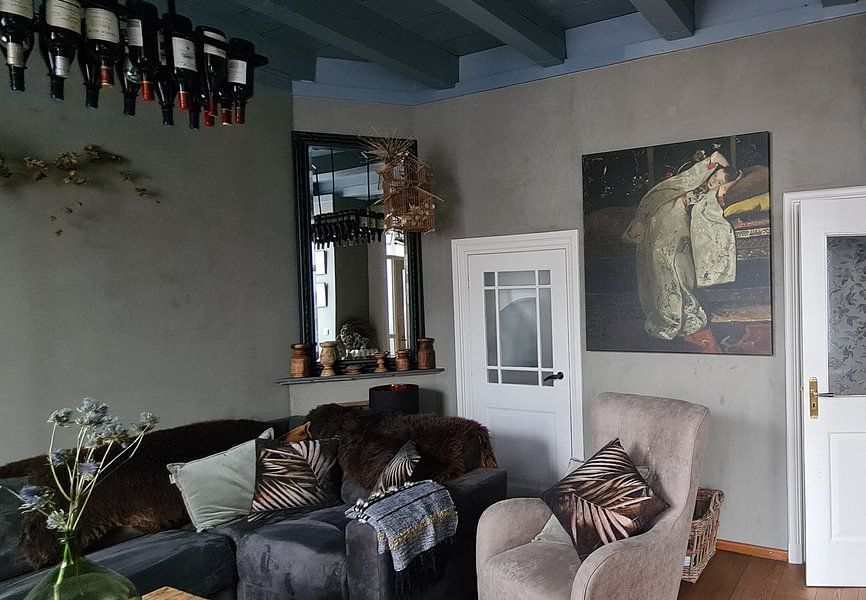 Meisje in witte kimono, Breitner op canvas, behang, poster en meer