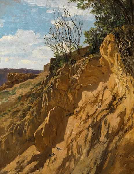 Carlos de Haes-Low slope landscape by the river, Antique landscape by finemasterpiece