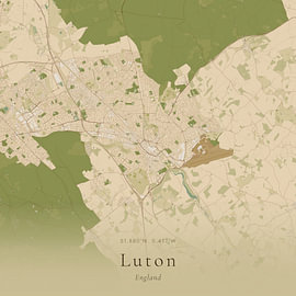Vintage map of Luton, United Kingdom by Prints of Place