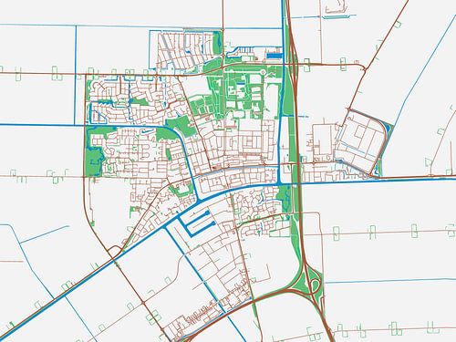 Kaart van Emmeloord in de stijl Urban Ivory