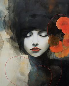 Digitales Kunstporträt "Dame in Schwarz"