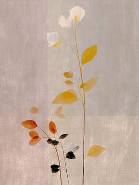 Botanical abstract in pastel colours by Japandi Art Studio