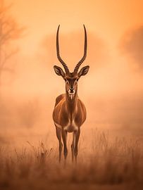 Gazelle on African savannah by PixelPrestige