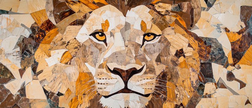 Creative mosaic of a lion's head by Poster Art Shop