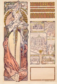 Alfons Mucha, affiche - Oostenrijk op de Wereldtentoonstelling van Parijs 1900, 1899 van Atelier Liesjes
