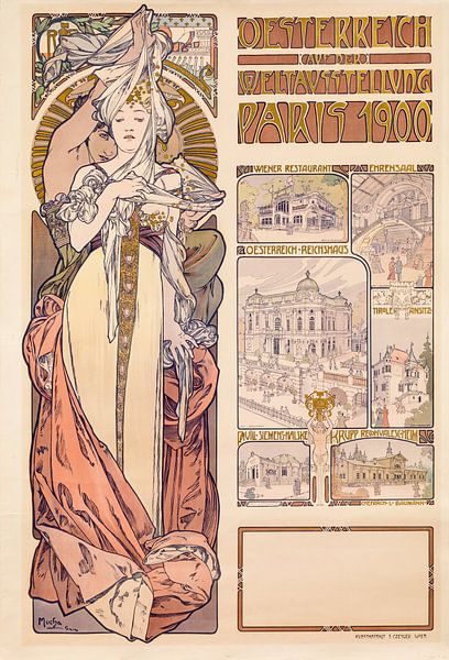 Alfons Mucha, Plakat - Österreich auf der Weltausstellung in Paris 1900, 1899 von Atelier Liesjes