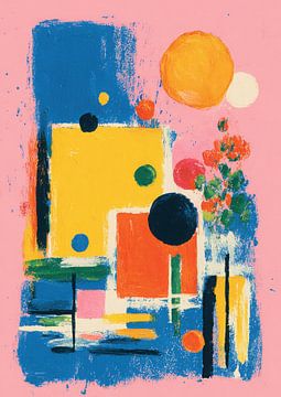 Colourful geometry on pink by Niklas Maximilian