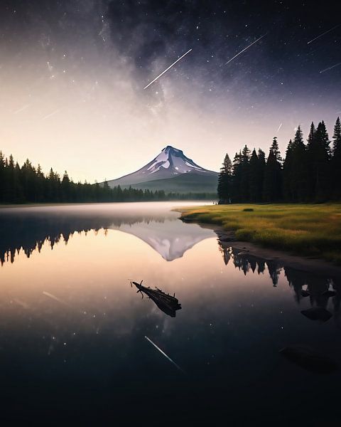 Lichtshow in de nachtelijke hemel van fernlichtsicht