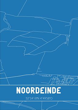 Blauwdruk | Landkaart | Noordeinde (Noord-Holland) van Rezona