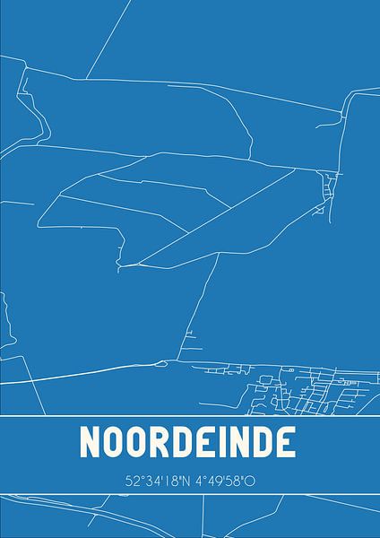 Blueprint | Map | Noordeinde (North Holland) by Prints of Place