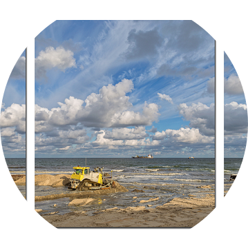 Drieluik van een kustversterkingsproject in Noord-Holland 