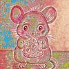 Süße kleine Maus mit einem Stück Käse ( Zeichnung ) von Jose Lok
