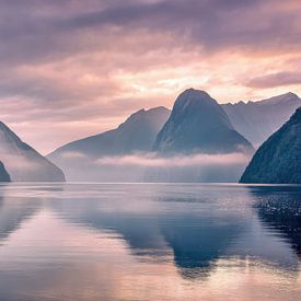 Fjordland Bergen - Pink Blue Dreamy Photography by BowiScapes abstract and digital art