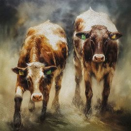 cow calves by Marjolein Deelen