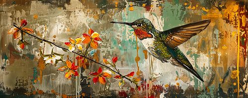 Schilderij Kolibrie van Kunst Kriebels