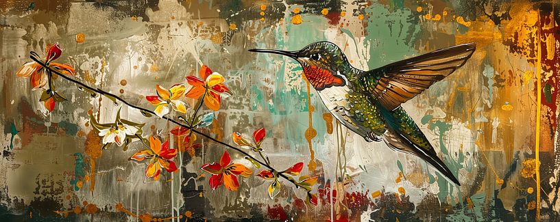 Schilderij Kolibrie van Kunst Kriebels
