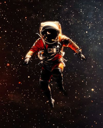 Een astronaut in de ruimte
