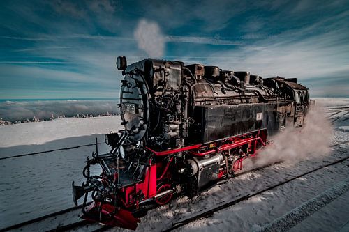 Steam locomotive in the Harz Mountains