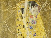 Map of Maastricht Centrum with the Kiss by Gustav Klimt