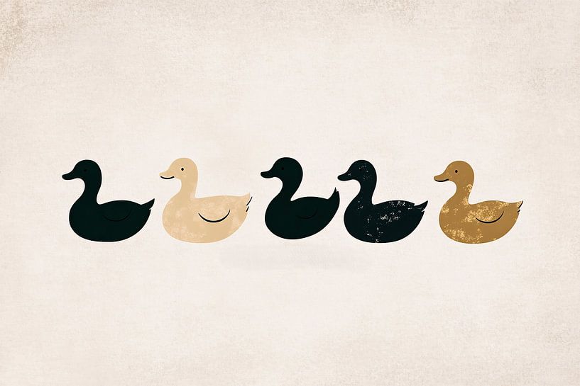 Minimalist ducks on wall decoration by Imperial Art House