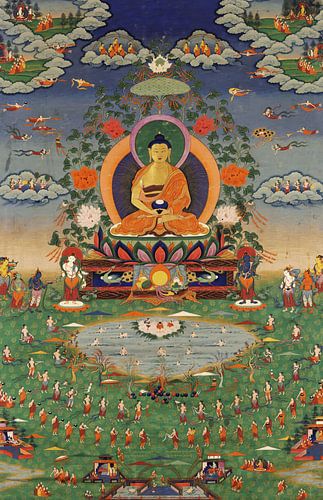 Buddhist ,Amitabha en Sukhavati, Boeddha standbeeld