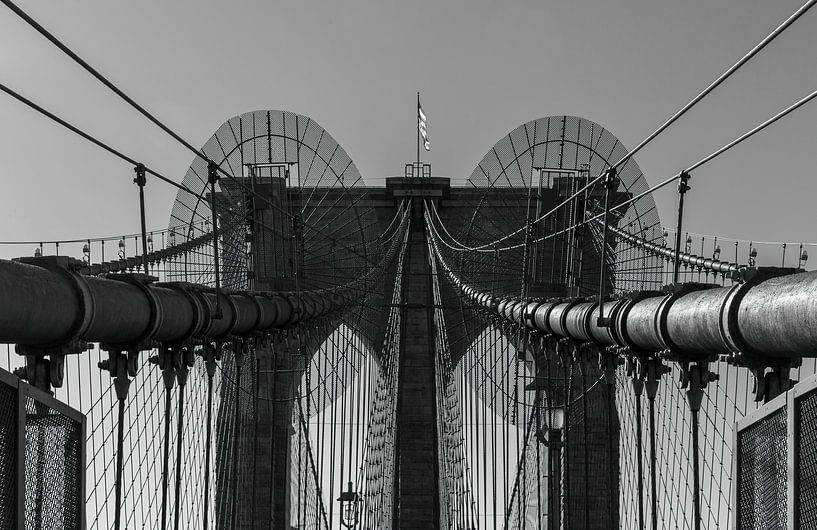 L'emblématique pont de Brooklyn dans le soleil du matin par Davey Bogaard