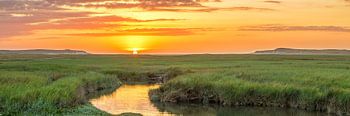 Coucher de soleil panoramique sur Texel / Photo panoramique coucher de soleil Texel