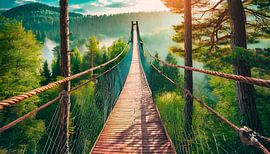 Brug over boslandschap