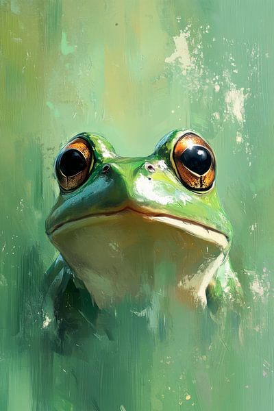 Kikker in het water van Poster Art Shop