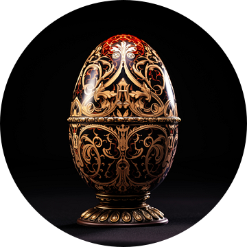 Fabergé ei goud/rood/zwart hoog contrast