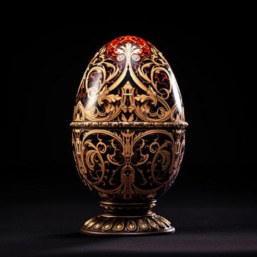 Fabergé-Ei gold/rot/schwarz mit hohem Kontrast von TheXclusive Art