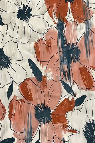 Abstract Bloemenontwerp in levendige kleuren