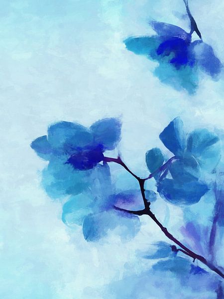 Blue Floral 2 by Angel Estevez