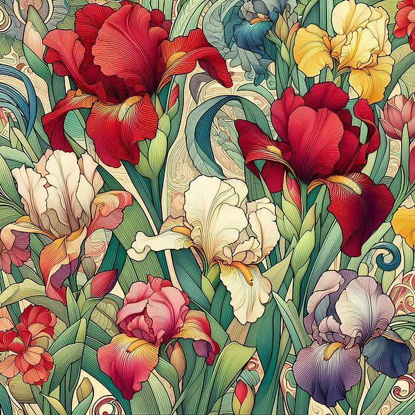 Fleurs d'iris par Tatjana Korneeva