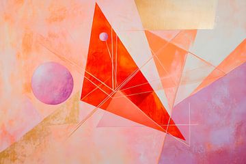 Harmonie géométrique en rouge et violet sur Poster Art Shop