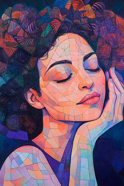 Facettenreiche Porträtstudie in Farben von Poster Art Shop