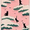 Pink Sky Cats by Jonas Loose