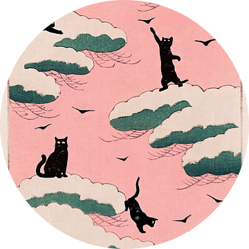 Roze lucht katten van Jonas Loose