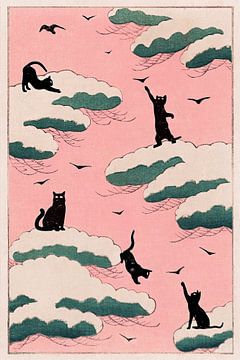 Roze lucht katten van Jonas Loose