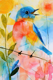 Fröhlicher Singvogel von ARTemberaubend