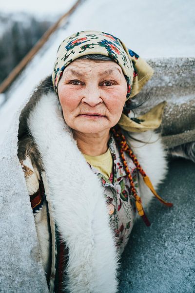 Porträt einer Nenet-Frau in Sibirien von Milene van Arendonk