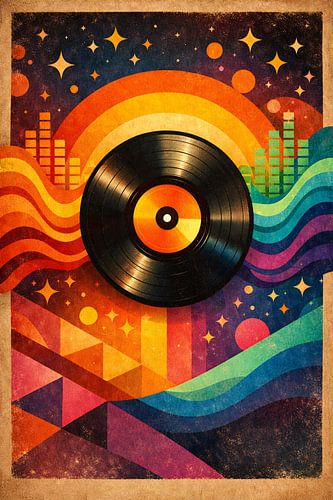 Retro vinyl kosmische muziek