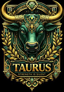 Taurus Bull Zodiac T-Shirt - Stärke ist stumm