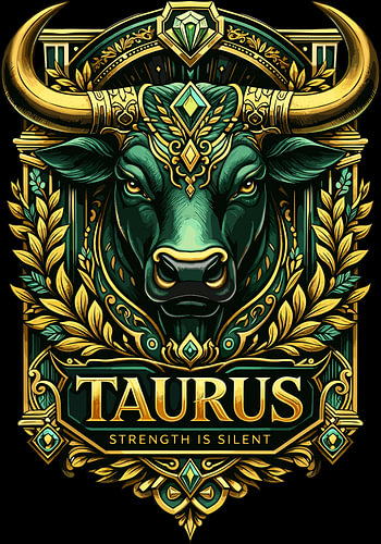 Taurus Bull Zodiac T-Shirt - Stärke ist stumm